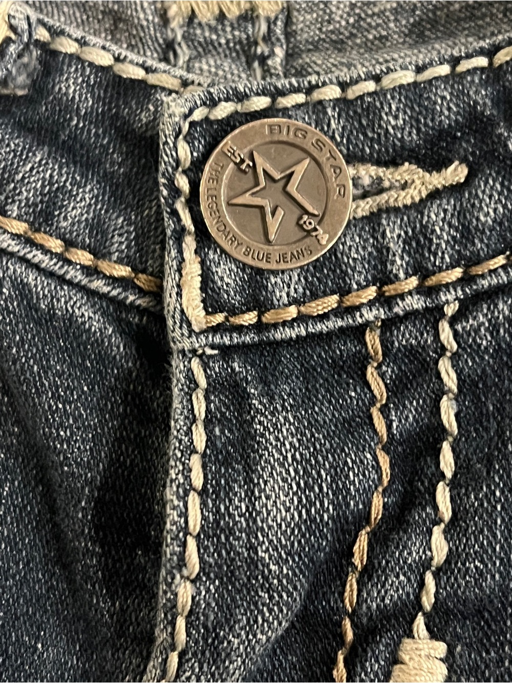 Big Star Jenae Dark Wash Embellished Pocket Jeans size 26 Vintage Y2K - Picture 8 of 15